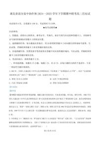 湖北省部分高中协作体2024-2025学年高二下学期4月期中联考历史试卷+答案