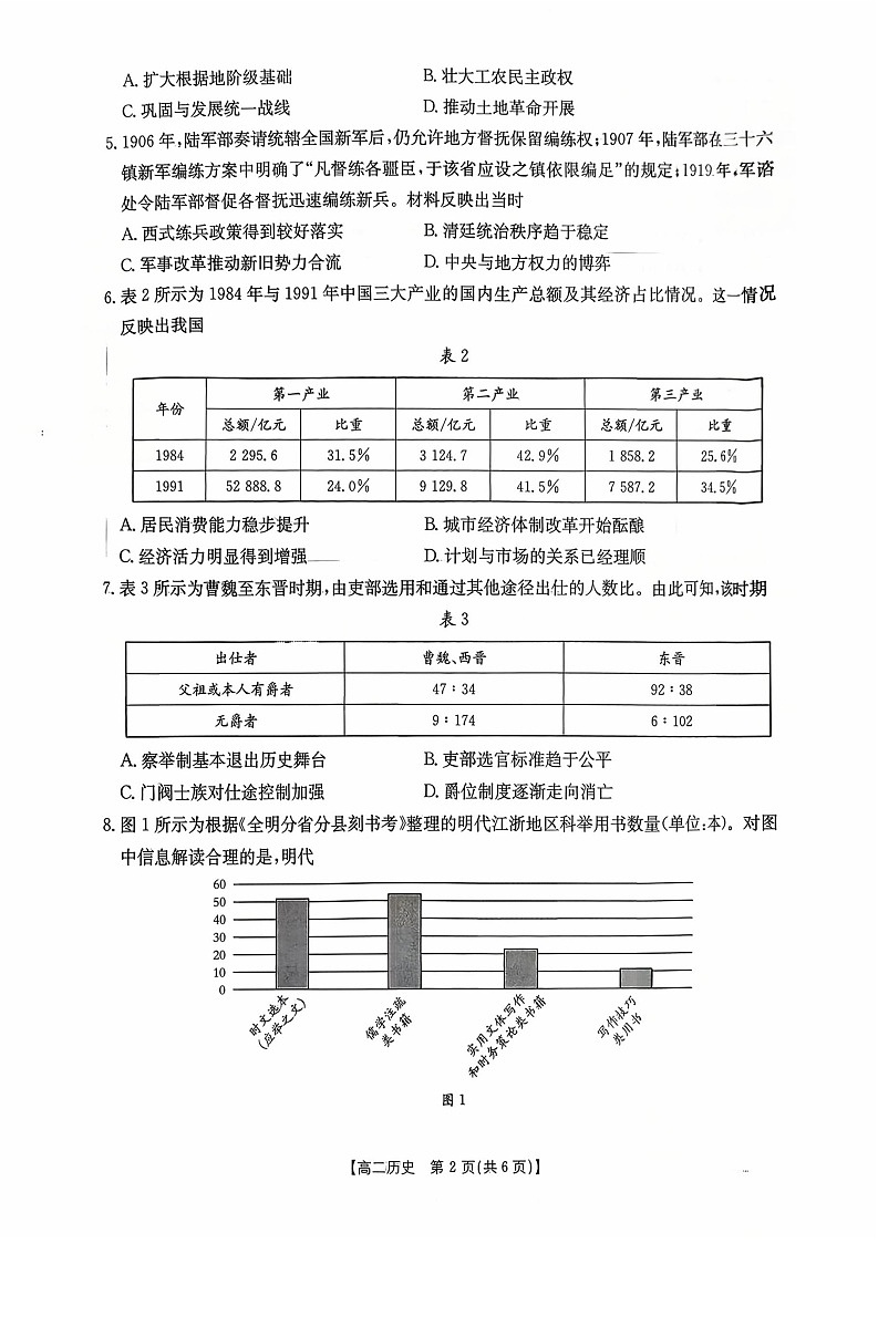 金太阳广东省联考2025-2026学年高二上学期10月考试历史试卷第2页