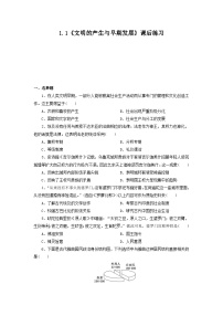 高中历史人教统编版(必修)中外历史纲要(下)文明的产生与早期发展达标测试