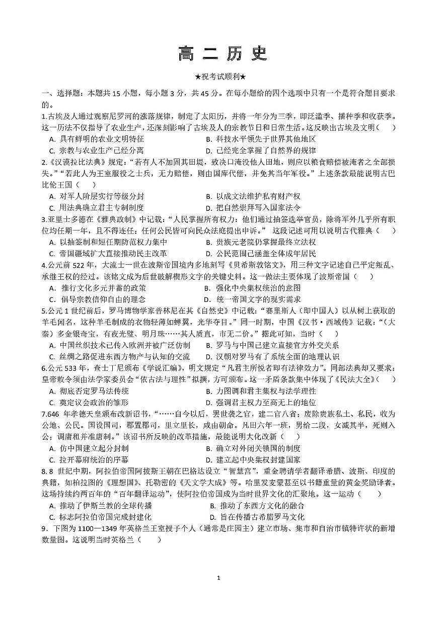 高二历史(1)第1页
