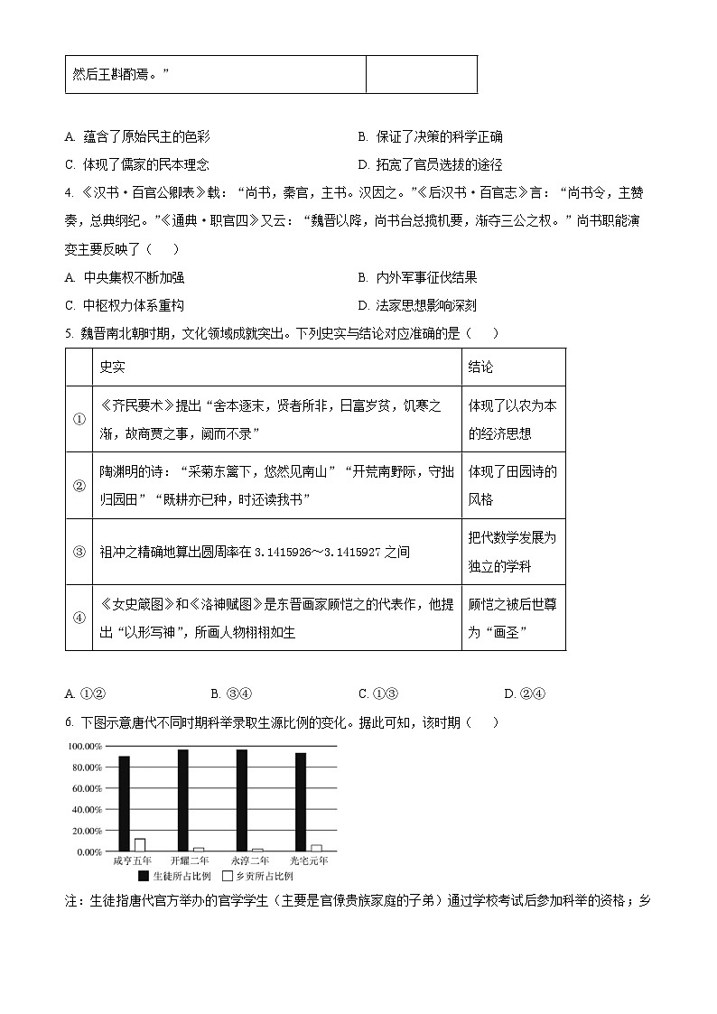 云南省多校联考2025-2026学年高二上学期10月月考历史试卷第2页