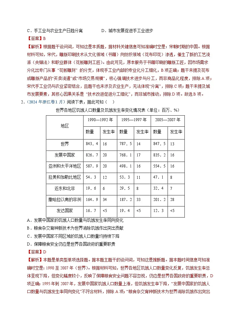 专题20 选择性必修二:经济与社会生活(全国通用)(解析版)五年(2021-2025)高考历史真题分类汇编(全国通用)第2页