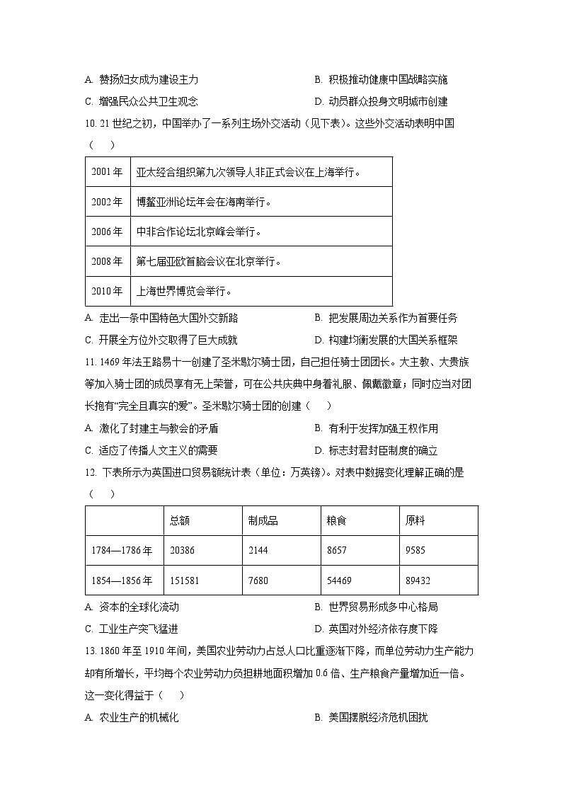 江苏省如皋市2025-2026学年高三上学期第一次阶段考试历史试卷(学生版)第3页