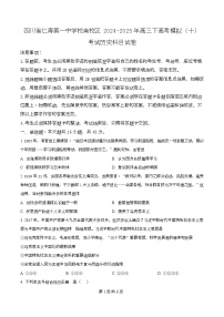 四川省仁寿第一中学南校区2025届高三下学期模拟考试（十）历史试题（Word版附解析）
