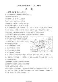 2024北京通州高二（上）期中历史试卷（教师版）