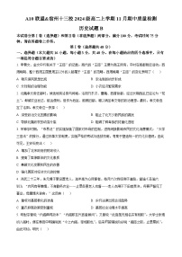 安徽省A10联盟暨宿州市十三校2025-2026学年高二上学期11月期中质量检测历史B试题（Word版附解析）