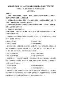 湖北省2025-2026学年高二上学期11月期中考试历史试卷