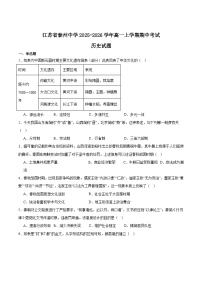 江苏省泰州中学2025-2026学年高一上学期11月期中考试历史试卷（Word版附答案）