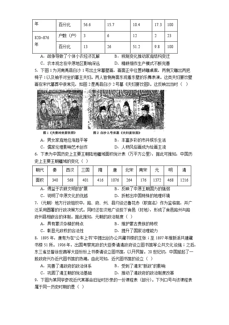 2026届山东省滕州市第二中学上学期11月高三定时训练历史试题(含答案)第2页