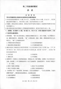 江苏省宿迁市泗阳县2024-2025学年高二上学期期末考试历史试卷(有答案)