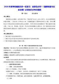 2026年高考统编版历史一轮复习：选择性必修1《国家制度与社会治理》必背知识点考点提纲 讲义