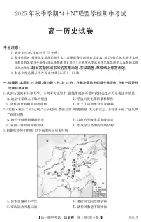 广西南宁市“4+N”联盟学校2025-2026学年高一上学期期中考试历史试题含答案含答案解析