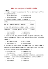 安徽省2025_2026学年高二历史上学期11月期中试题