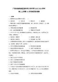 2025-2026学年广西壮族自治区钦州市大寺中学高二上学期12月考试历史试卷
