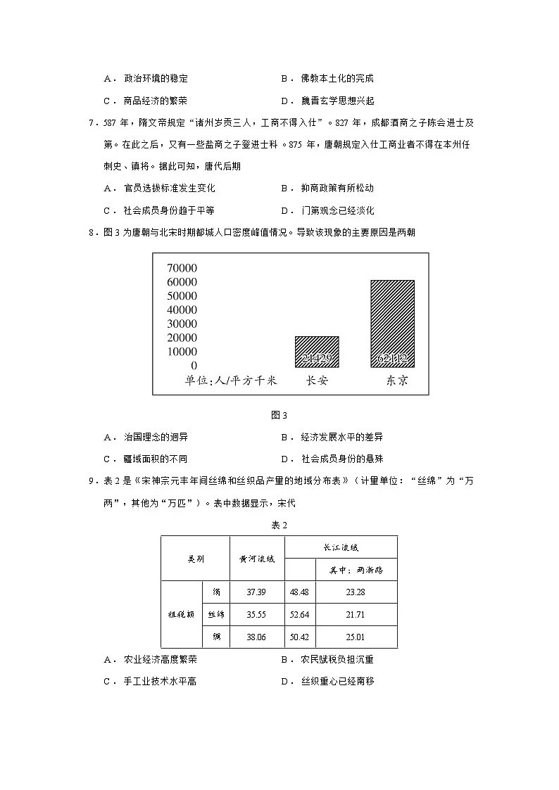 2025—2026学年度山东省菏泽市第一中学等多校高一上学期期中考试(A)历史试题(含答案)第3页