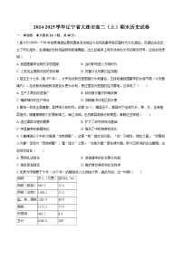 2024-2025学年辽宁省大连市高二（上）期末历史试卷-自定义类型