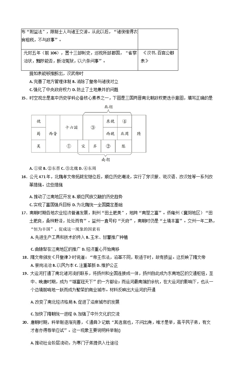 2025—2026学年度江苏省阜宁中、滨海中学、射阳县高级中学高一上学期期中联合学情调研历史试题(含答案)第3页