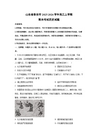 2025-2026学年山东省泰安市高三上学期期末考试历史试卷（学生版）