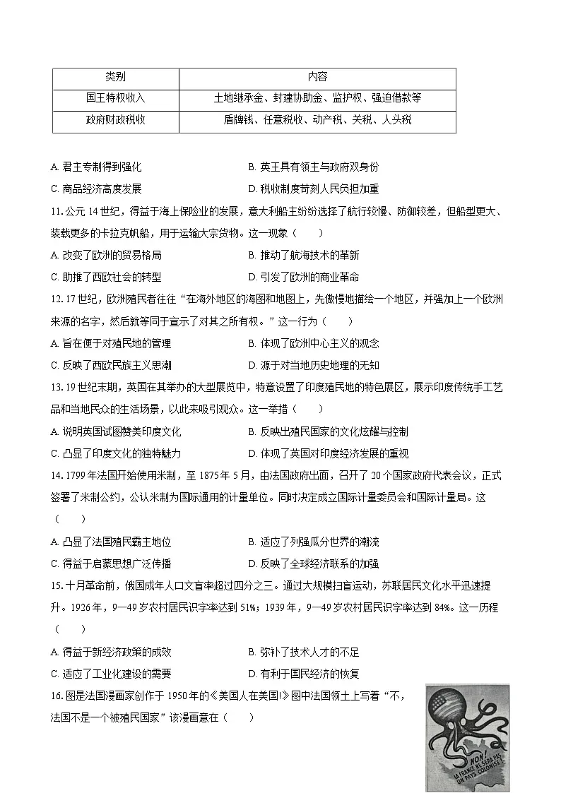2024-2025学年广东省江门市高二(上)期末历史试卷-自定义类型第3页