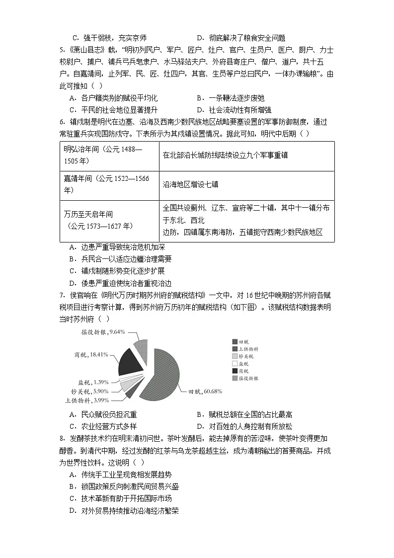 2025—2026学年度河南省信阳高级中学(贤岭校区)高二上学期12月月考历史试题.(解析版)第2页