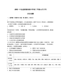 云南省曲靖一中沾益清源高级中学2025_2026学年高二上学期12月月考历史试题（文字版，含答案）