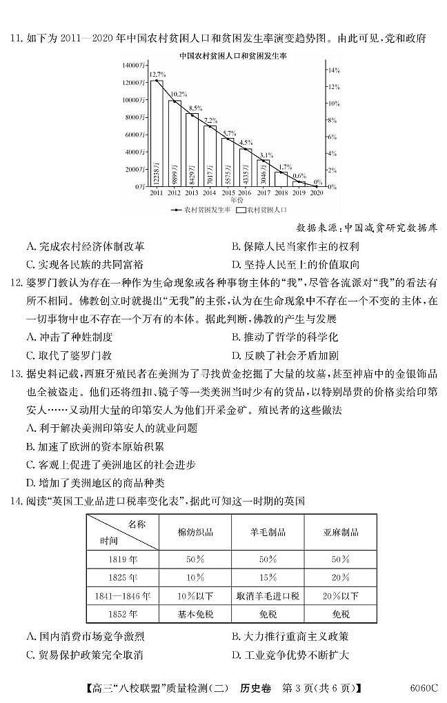 广东省2026届高三历史上学期质量检测二pdf含解析第3页