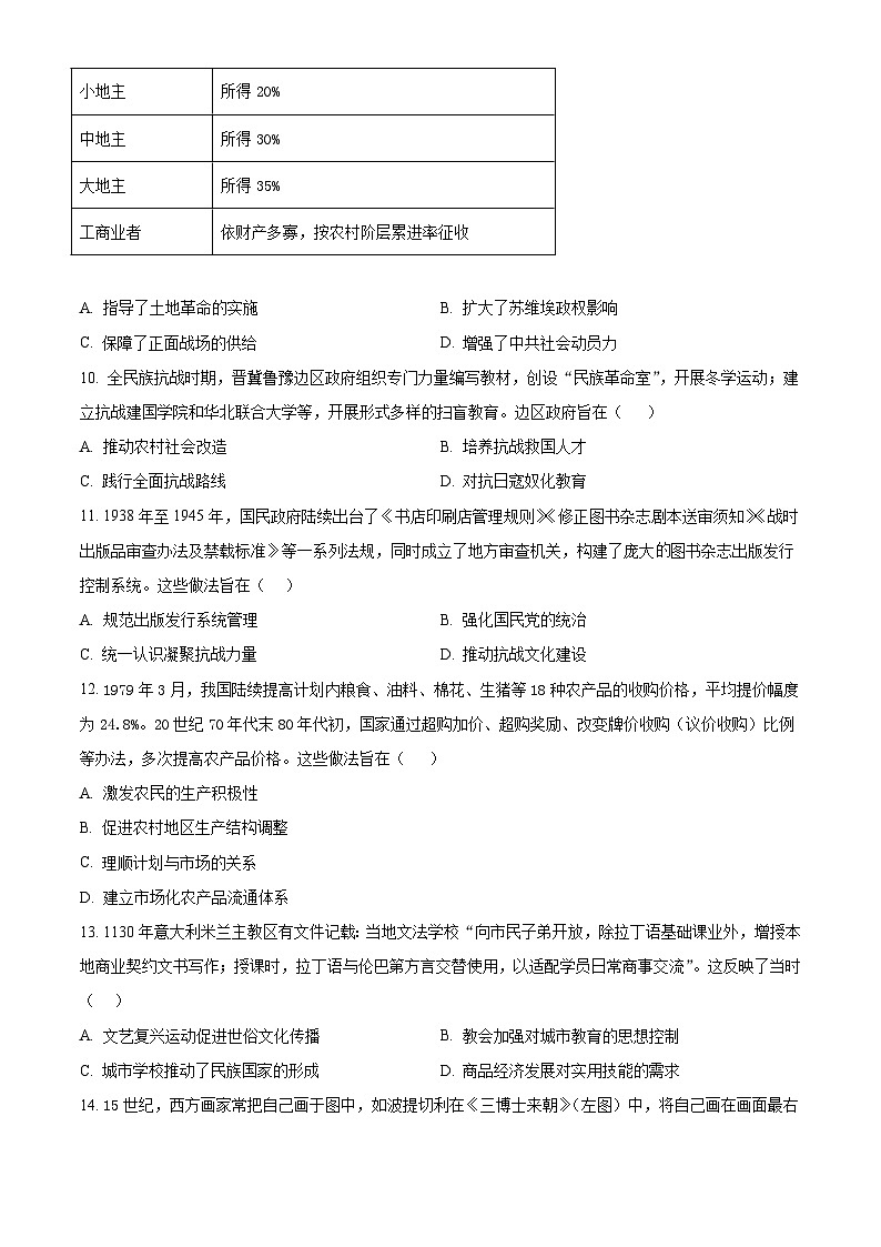 江苏省淮北中学_泗阳县海门实验中学2026届高三上学期期末模拟(四)历史试题(含答案)第3页