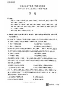 安徽省卓越县中联盟、皖豫名校联盟2024-2025学年高二上学期期中考试  历史试卷（含解析）