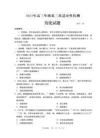 山东省青岛市2025年高三年级下学期第三次适应性检测(青岛三模)历史试卷(含答案)