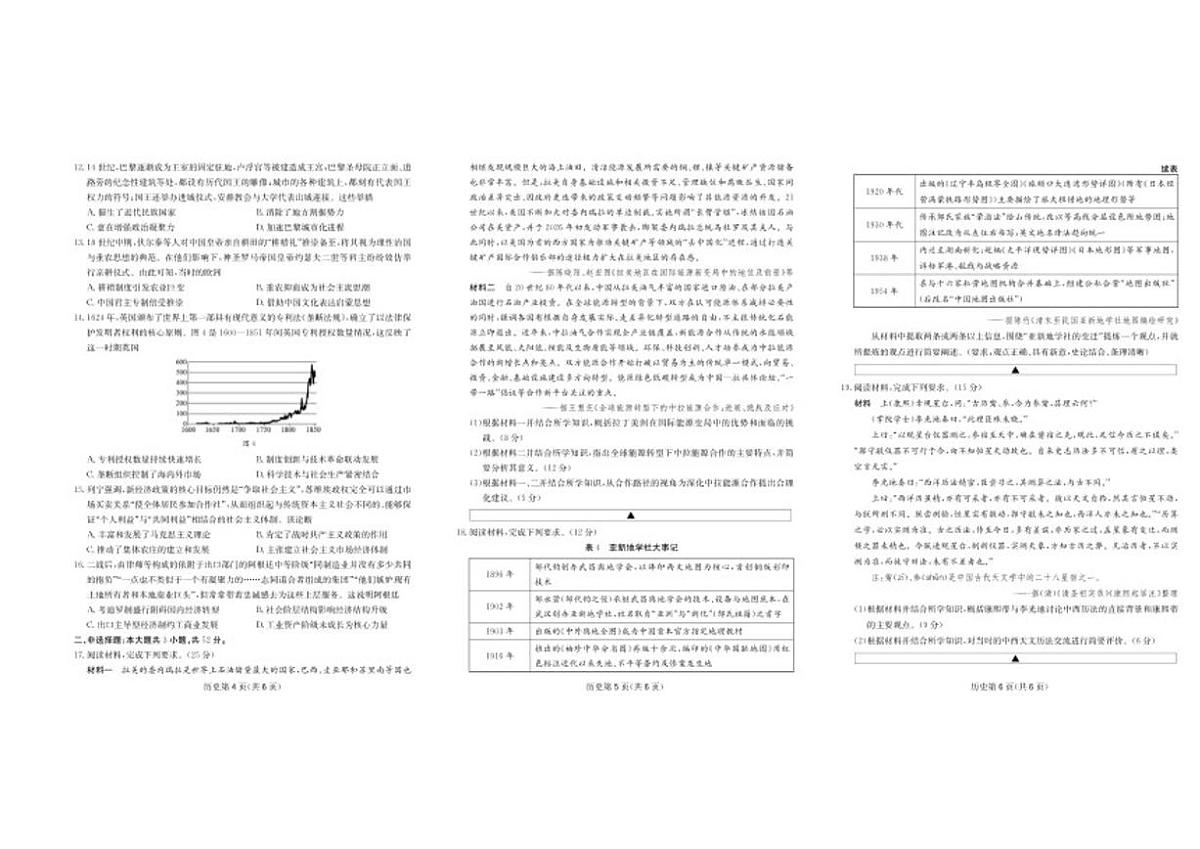 2025-2026学年四川省高三下学期3月综合素质模拟预测历史试卷(含答案)第2页