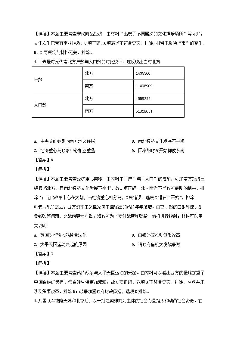 山西省平遥县和诚高考补习学校2020届高三12月月考历史试题02