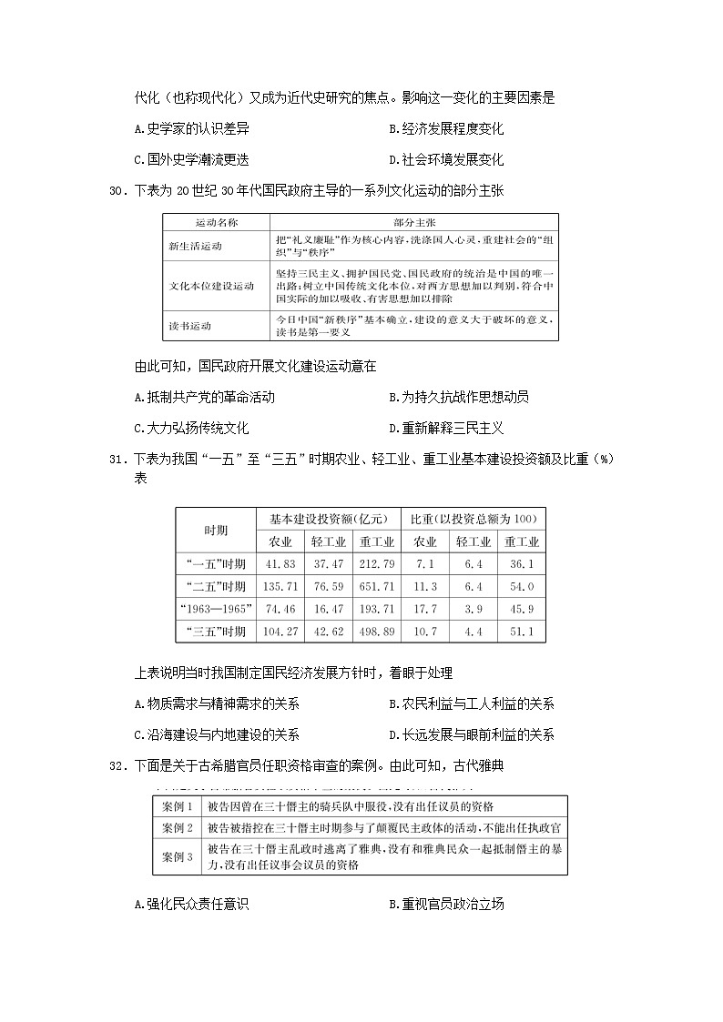湖北省钟祥市高级中学2020届高三下学期历史周练试题02