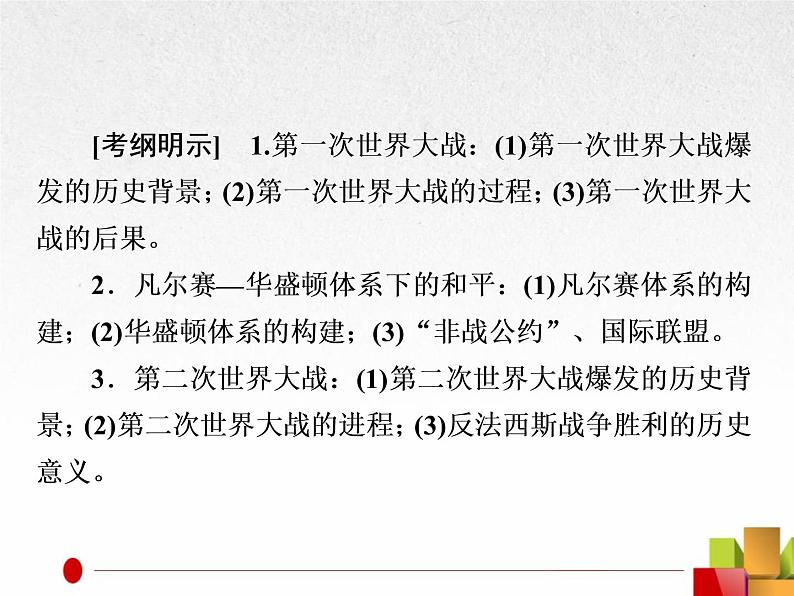 2019届二轮复习:选修3 20世纪的战争与和平【课件】(28张)02