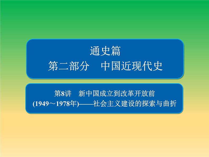 2019届二轮复习:第8讲 新中国成立到改革开放前 【课件】(99张)01