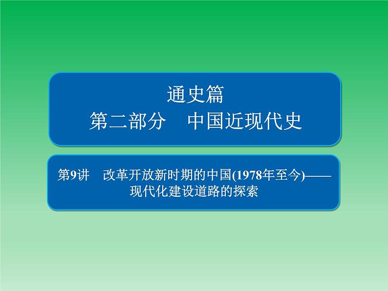 2019届二轮复习:第9讲 改革开放新时期的中国(1978年至今) 【课件】(72张)01