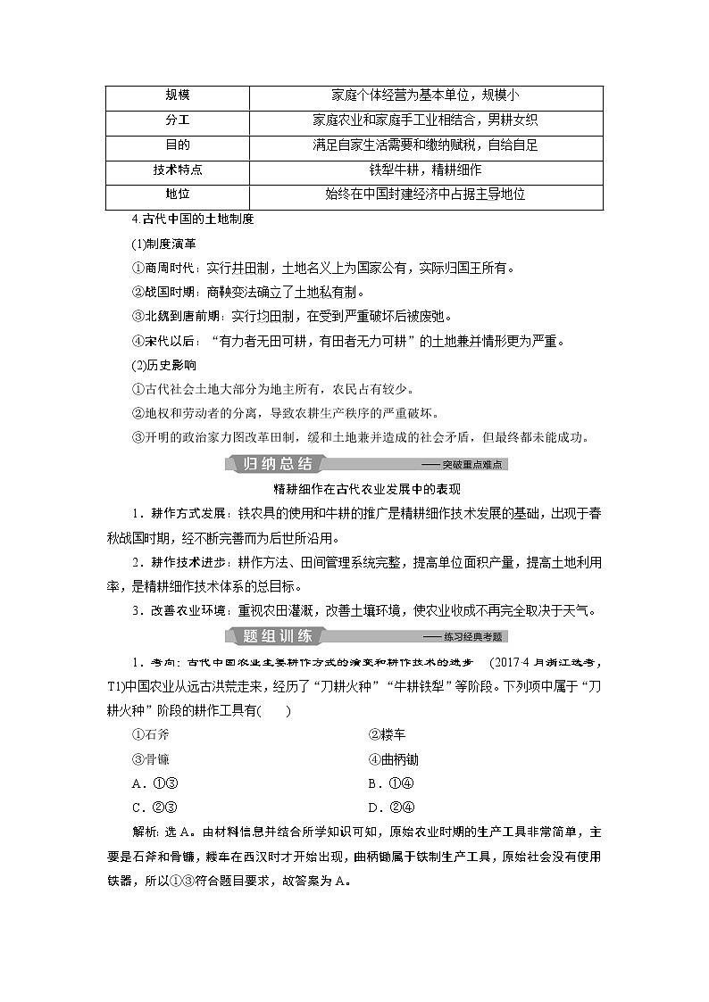 2020屆二輪復(fù)習(xí) 專題二　古代中國(guó)經(jīng)濟(jì)的基本結(jié)構(gòu)與特點(diǎn) 學(xué)案（浙江專用）第2頁