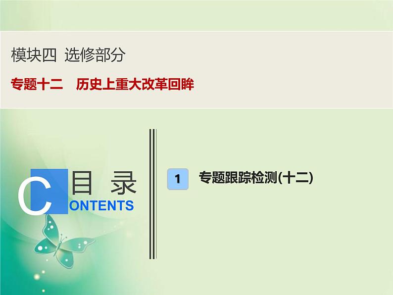 2020届二轮复习 专题十二 历史上重大改革回眸 课件(30张)01