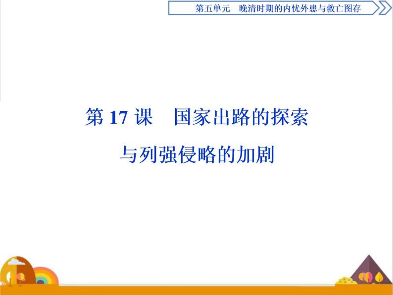 （新）统编版历史必修上册课件：第17课　国家出路的探索与列强侵略的加剧01