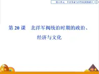 （新）统编版历史必修上册课件：第20课　北洋军阀统治时期的政治、经济与文化