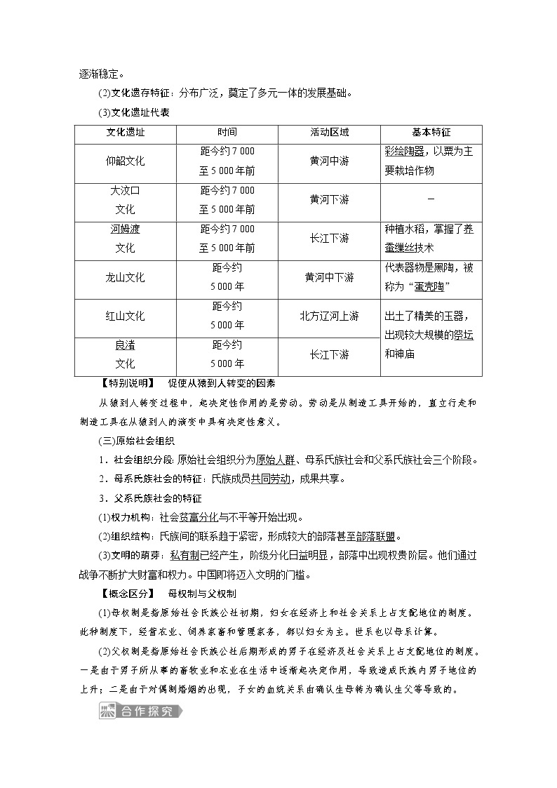 （新）统编版历史必修上册教学讲义：第1课　中华文明的起源与早期国家02