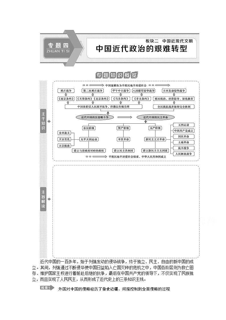 2020江苏高考历史二轮讲义:专题四 中国近代政治的艰难转型01