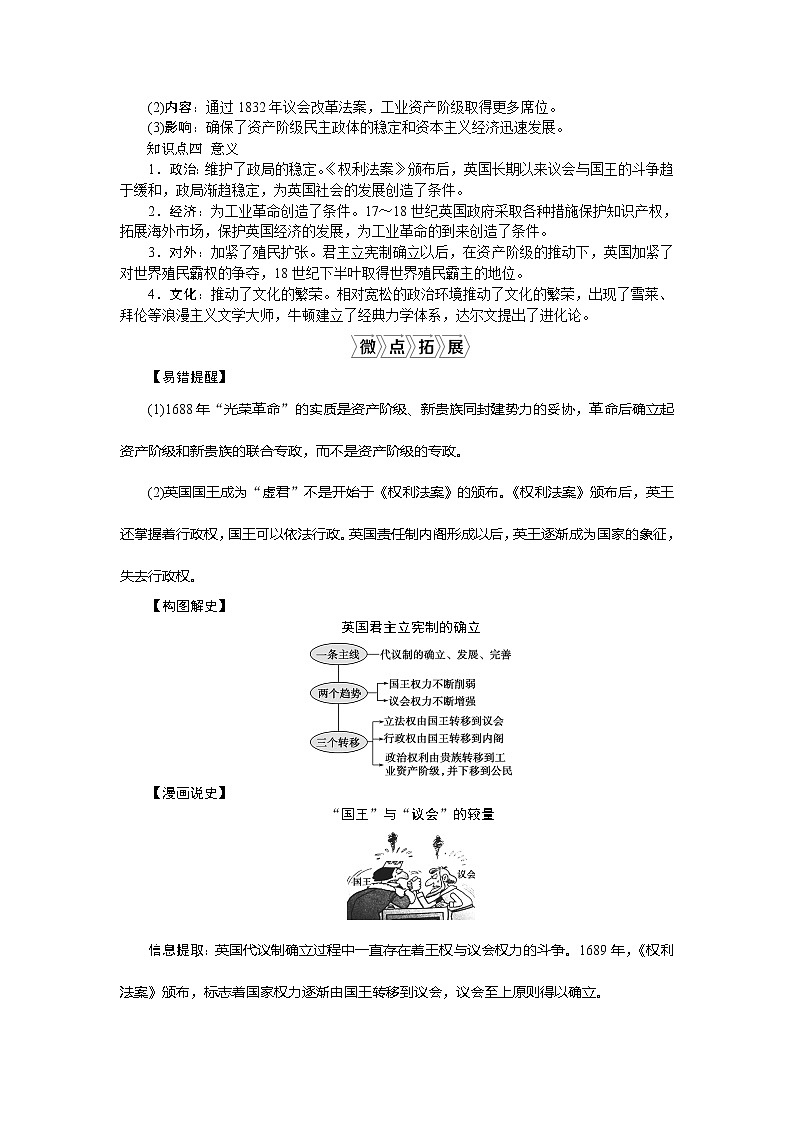 2021版新高考地区选考历史(岳麓版专题史)一轮复习讲义:第6讲 英国君主立宪制的建立02
