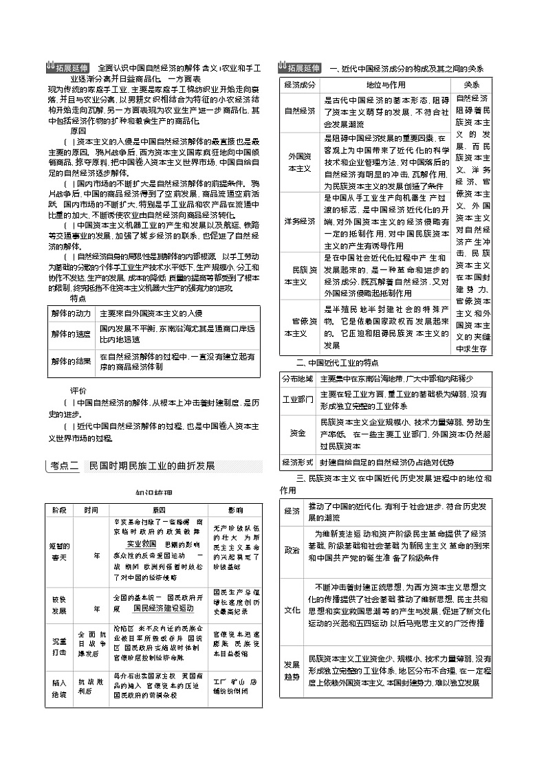 2019高考历史总复习(新课标1专用人民版)一轮复习讲义:专题十一 近代中国经济结构的变化与资本主义的曲折发展第2页