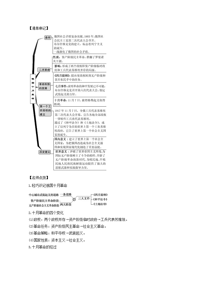 2021年高考历史思维导图一轮复习学案之政治史(人教版)2-8科学社会主义理论与实践03