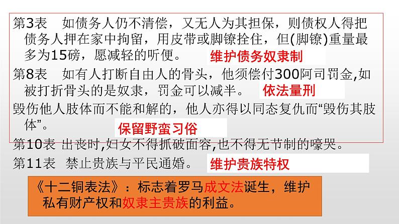 人教版高中历史必修一第一单元人教版高中历史必修一第6课 罗马法的起源与发展 课件07