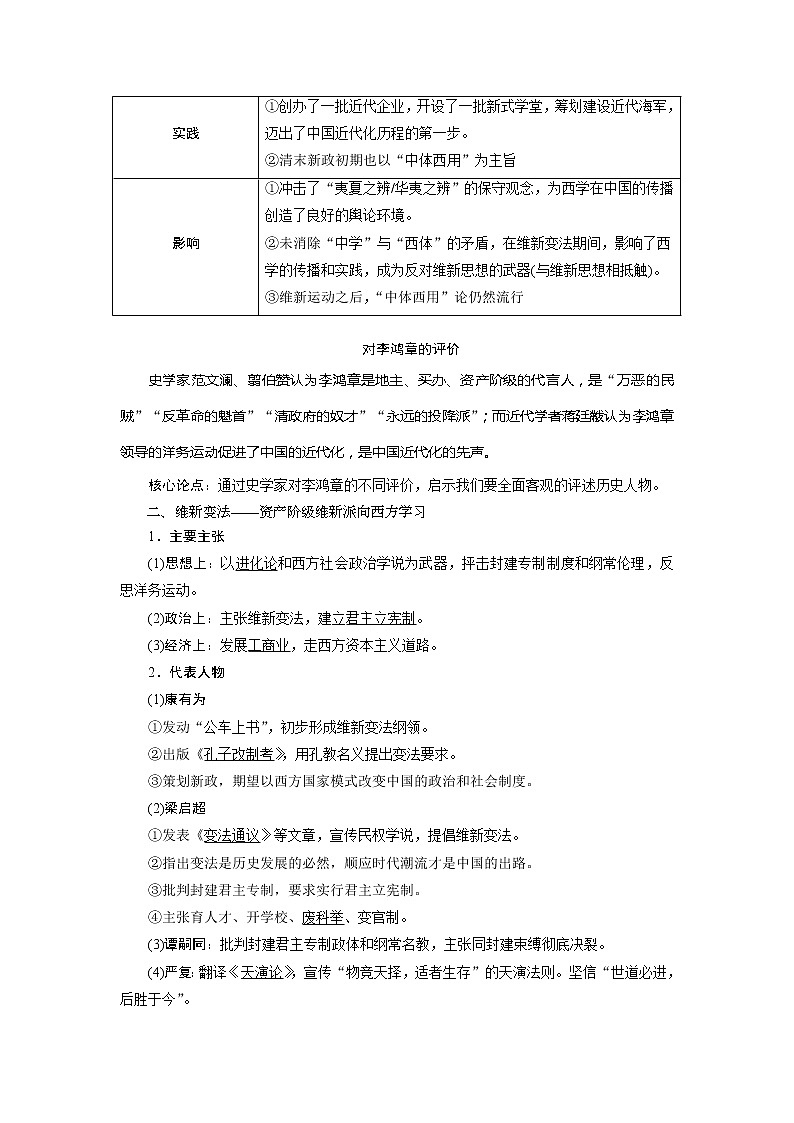 2021版江苏高考选考人民版历史(专题史)一轮复习讲义:第33讲 从“师夷长技”到维新思想03