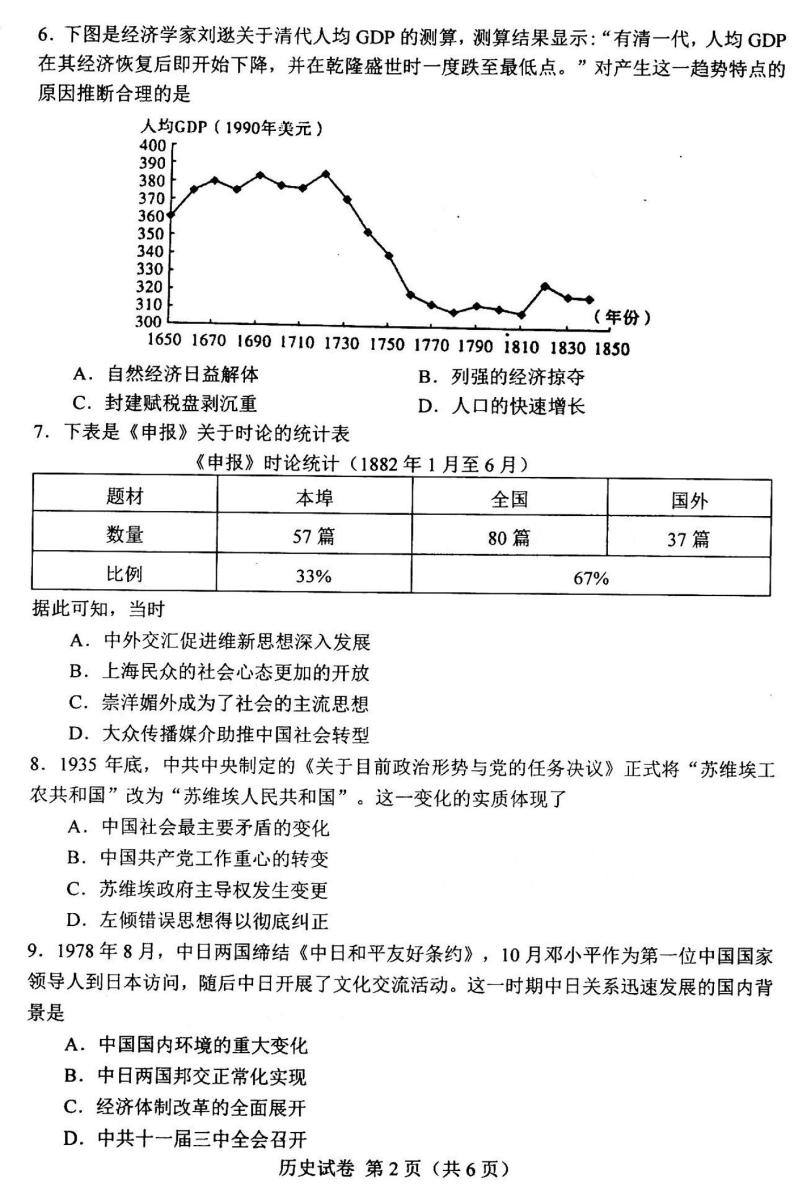 2021河北唐山高三摸底考历史试卷答案解析02