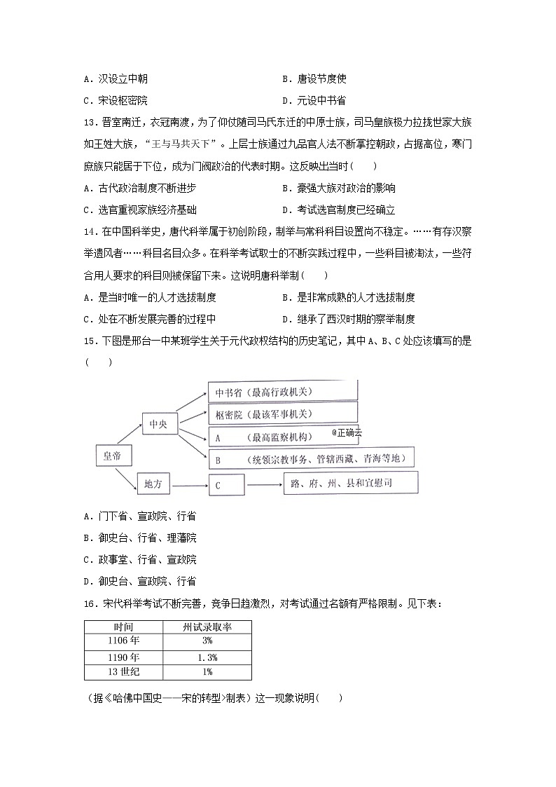 【历史】河北省大名县一中2018-2019学年高二下学期第四周周测试卷(解析版)第3页