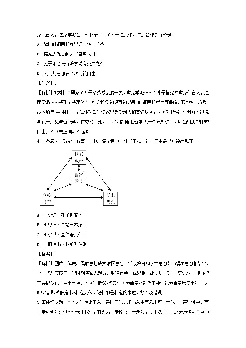 【历史】山东省莒县第二中学2018-2019学年高二上学期第一次月考试题(解析版)02