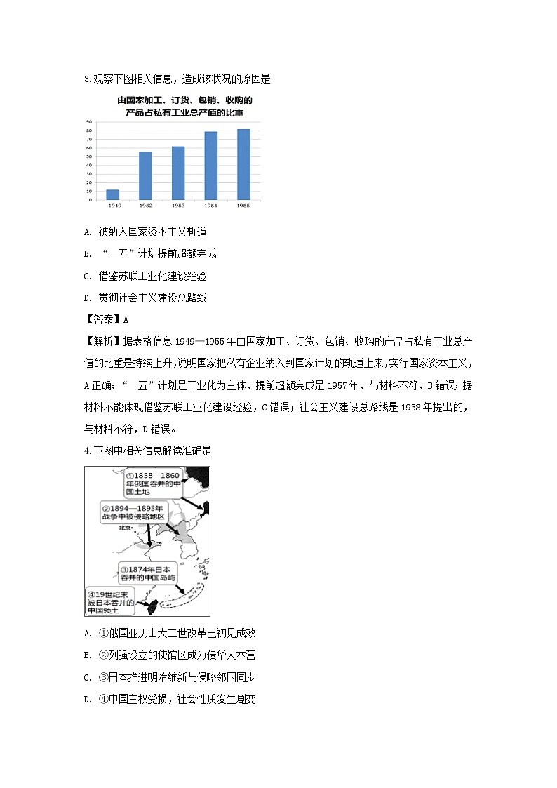 【历史】北京市重点中学2018-2019学年高二上学期月考试题(解析版)02
